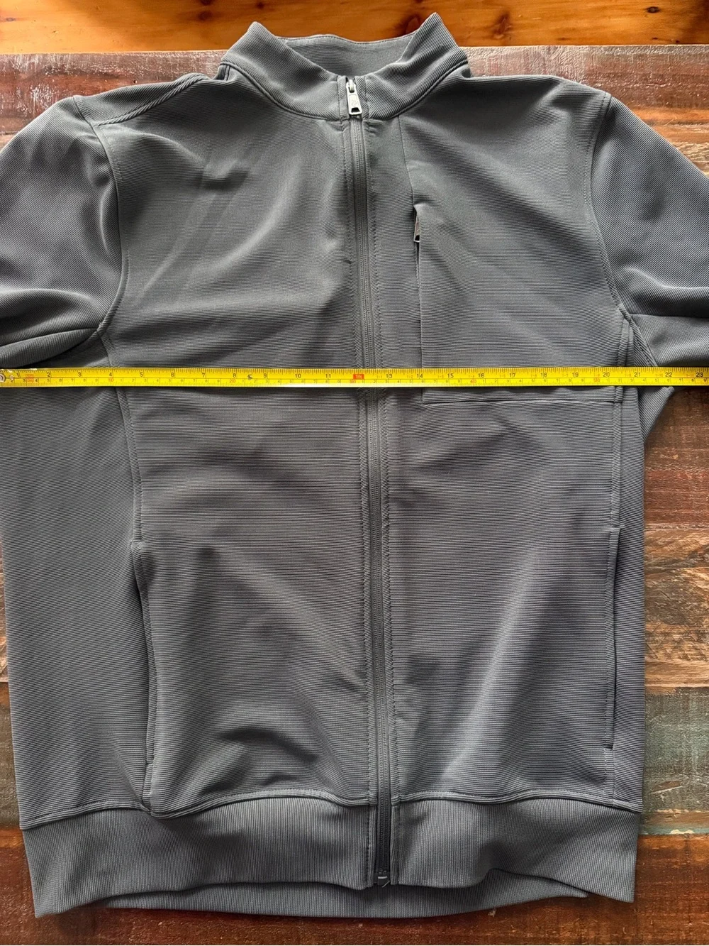 Jockey Men’s M Gray Textured Full Zip Athletic Casual Jacket | SKU 0300